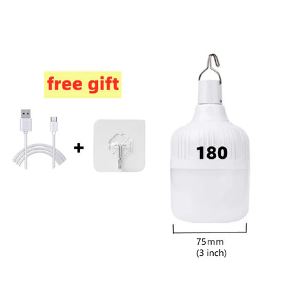 Portable Outdoor BBQ Camping Lights USB Rechargeable Lamp LED Emergency Bulb Hook High Power Tents Lantern Night Lights Bulb
