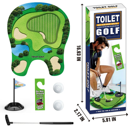 Household Toilet Leisure Golf Scene Leisure Entertainment Sports Toy Toilet Mini Set Putting Pad Swing Trainer