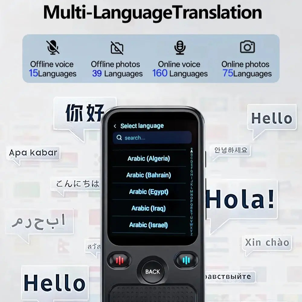 MSAI T20 Portable Translator 15 Offline Languages 98% Accuracy Tow-Way Realtime 160 Online Translation for Travel Business
