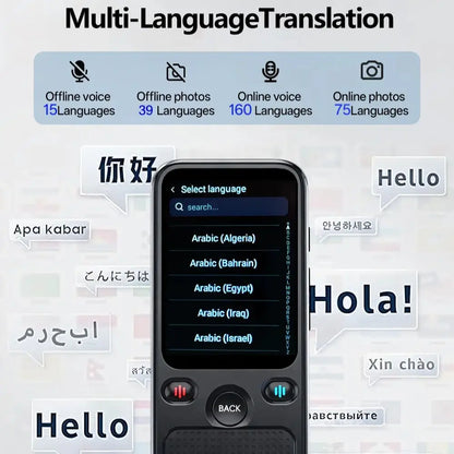 MSAI T20 Portable Translator 15 Offline Languages 98% Accuracy Tow-Way Realtime 160 Online Translation for Travel Business