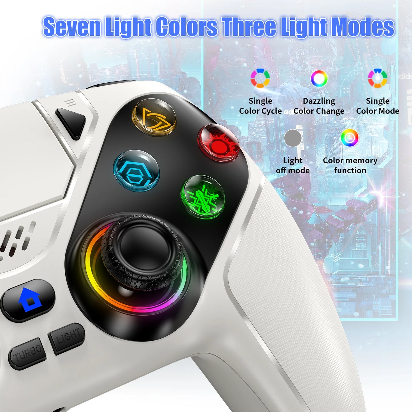 RGB Wireless Gamepad,For Playstation 5/PS5 Controller,With Turbo Dual Sense Vibrate Programming 3D Gaming Controller Console