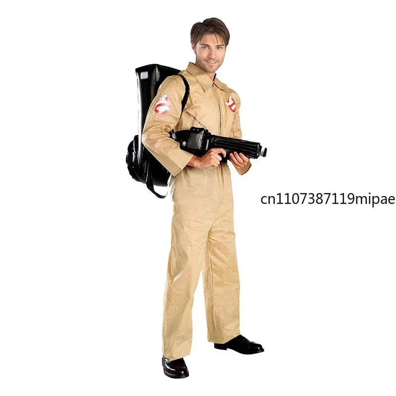 NEW GhostBusters Halloween Costumes Cosplay For Men Adult Women Ghost Busters Jumpsuits with Proton Pack Carnival Suits Clothes