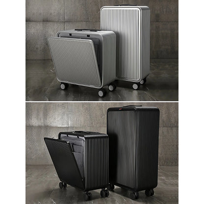 Full Aluminum‑Magnesium Alloy Front Side Opening 10‑90 Split Deep Storage Trolley Luggage Travel Suitcase 20 Inch Carry‑on 24 In