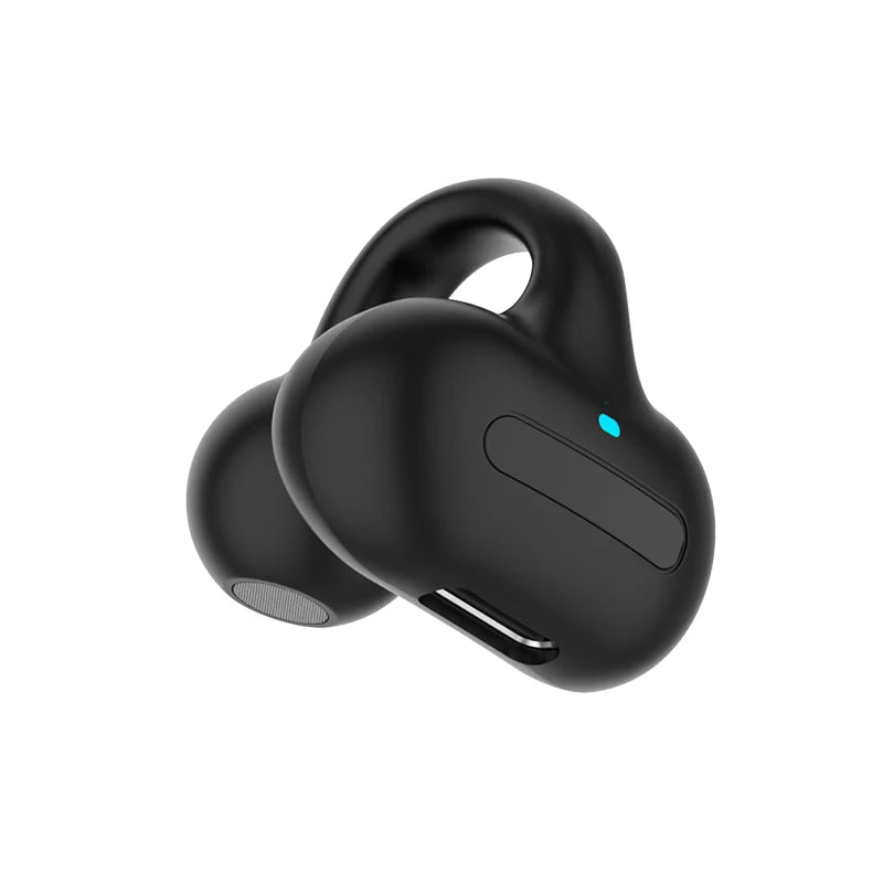 Single Bone Conduction Earphone Bluetooth Compatible V5.3 Ear Clip on Wireless Headphones Sports Headsets Ear Hook Earphones