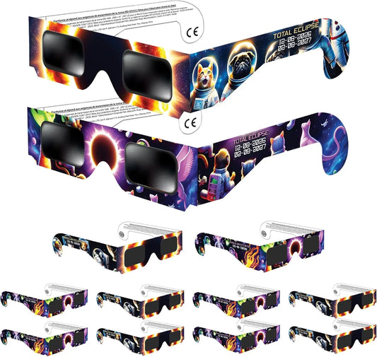 10pcs Family Pack Paper Solar Eclipse Glasses Safe Direct Sun Viewing