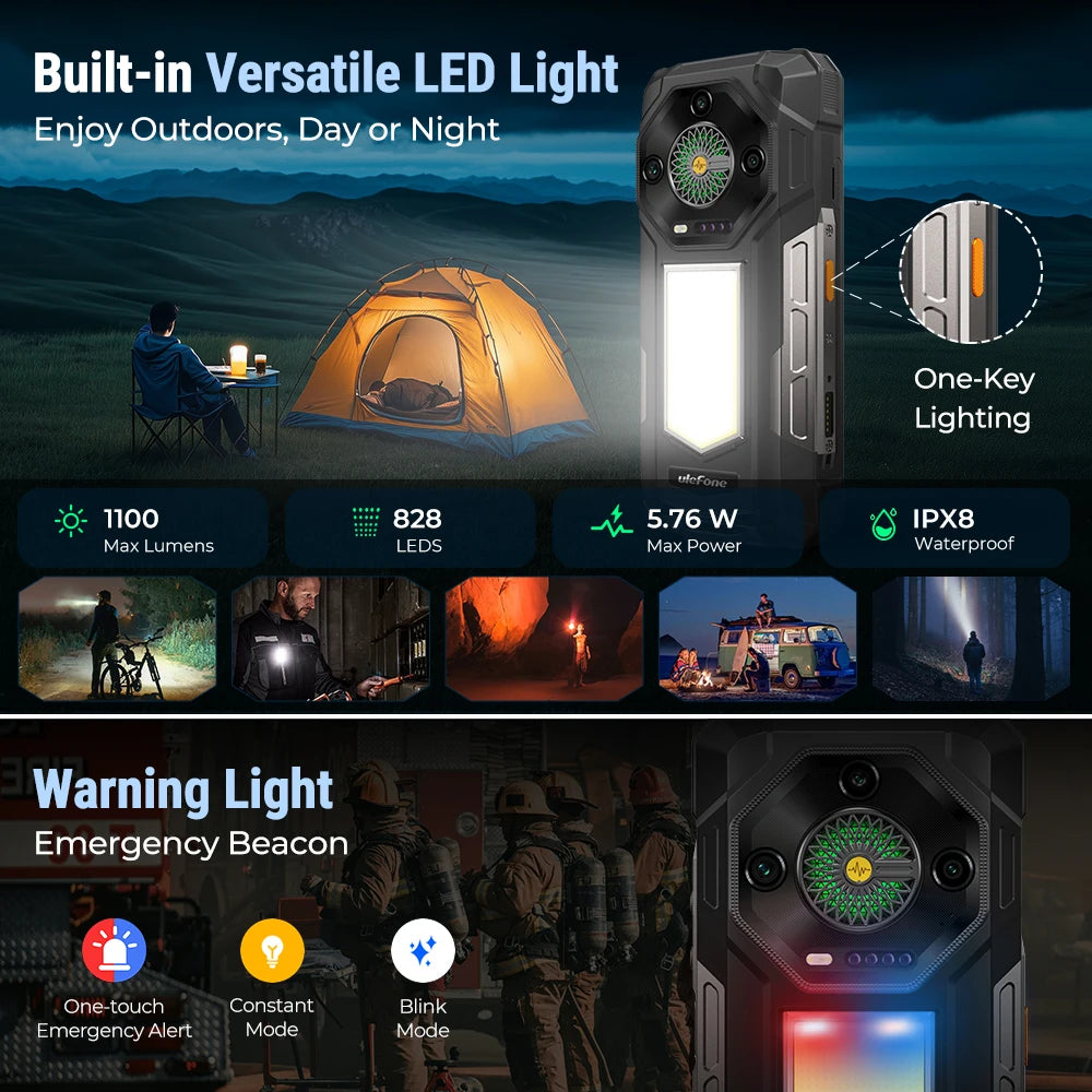 Ulefone Armor 33 4G Rugged Phone 25500 mAh 512GB ROM Up to 24GB RAM 120Hz 6.95" NFC Android 15 66W Smartphone Global Version