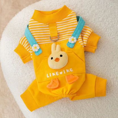 Striped Dog Romper Jumpsuit | Luxury Puppy Costume Sweatshirt | Chihuahua & French Bulldog Outfit