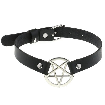 DIEZI Vintage Sweet Cool Hip Hop Rivet Choker Necklace Harajuku Gothic Club Black PU Leather Collar Torques Necklace Jewelry