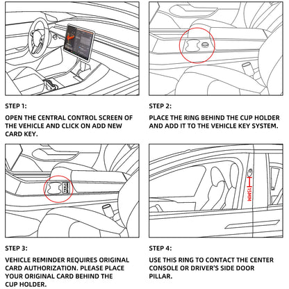 Smart Model 3 Ring for Tesla Model 3/Y Accessories Key Fob Card,Full Ceramic Waterproof RFID Ring