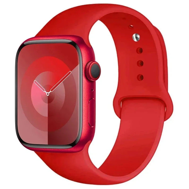 Silicone Band For Apple Watch strap 46mm 44mm 45mm 40mm 41mm 42-38mm 49mm sport bracelet iwatch series 11 10 9 8 7 6 5 SE Ultra3