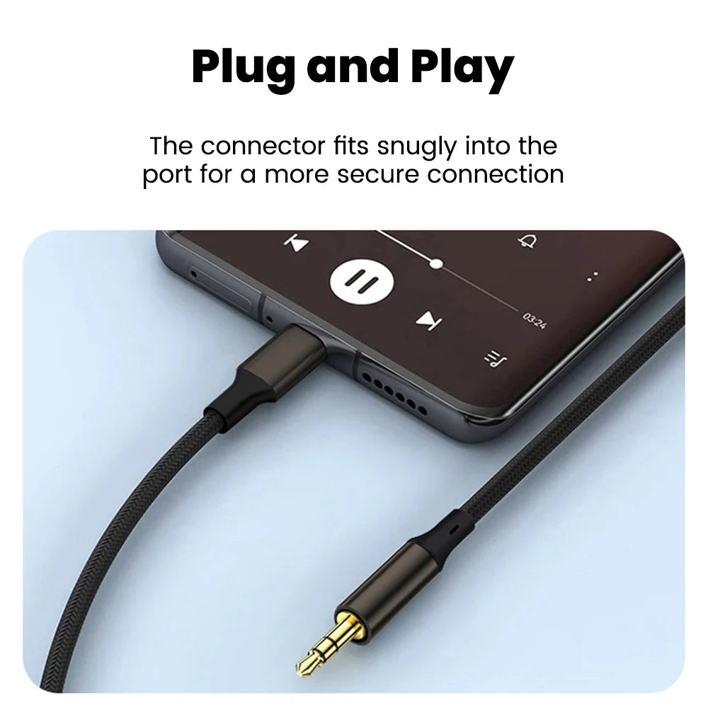 Type C To 3.5mm Aux Audio Cable Headset Speaker Headphone Jack Adapter Car Aux for Samsung S25 Note 20 S26 Ultra Tab S7