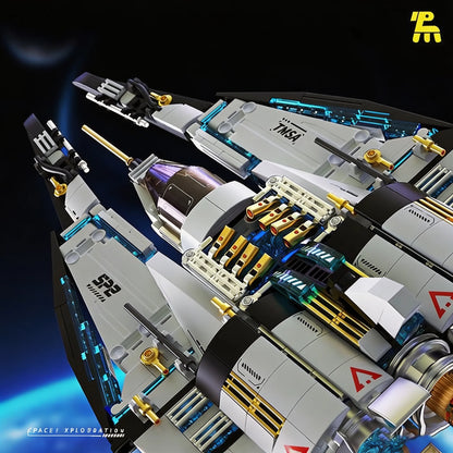739PCS Space Wars Galaxy Starship Cruiser Building Blocks Interstellar Fighter Model High Tech Educational Toys Boys Kids Gift