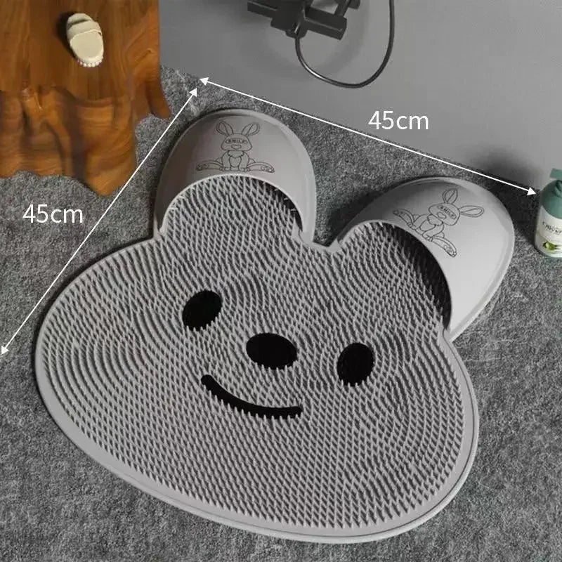 1Pc Silicone Foot Massage Mat Anti Slip Shower Mat Feet Rub Exfoliating Scrub Pad Bathroom Floor Cleaning Bath Mat