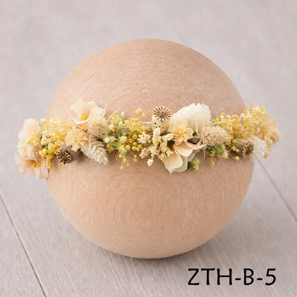 Floral Newborn Headbands for Photography Props Handmade Infant Girl Flower Wreath Baby Headband Newborn Photoshoot, Accessories