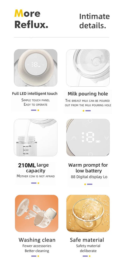 Wearable Electric Breastmilk Pump Handsfree BPA Free With 3 Mode 9 Levels Adjustable Low Noise Wireless Breastfeeding Pump