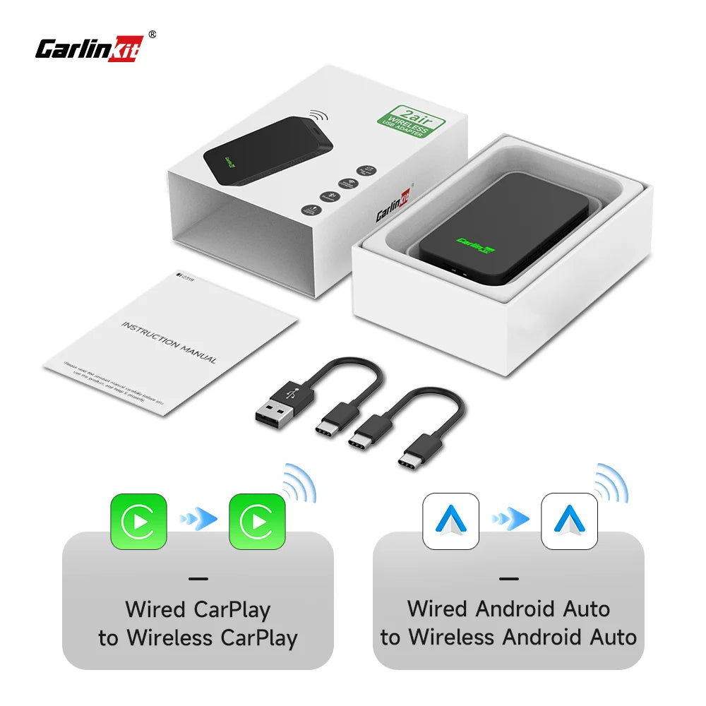 Carlinkit 5.0 2air Carplay Wireless Android auto Wireless Adapter for Toyota Mazda Ford Vw Peugeot Skoda Kia Haval Wifi BLE