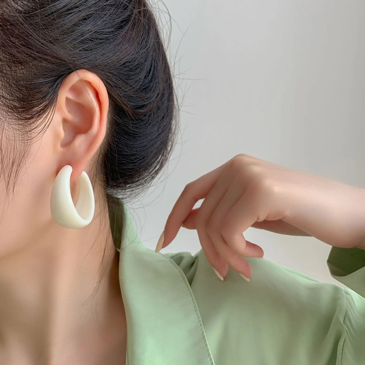 Simple Big Round Star Heart Hoop Earrings For Women Geometric Plastic Exaggerated Earring Hyperbole Trendy Ring Earrings Jewelry