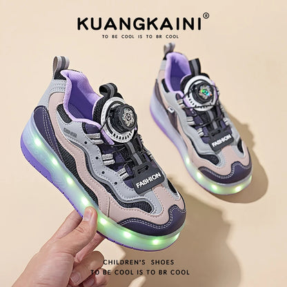 New Kids LED Light Roller Skate Shoes Boy Girls 2 Wheel Deformation Parkour Detachable Skating Shoes Adult Children Gift Outdoor