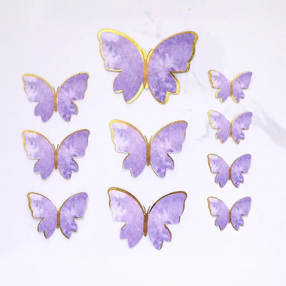 1 Set Happy Birthday Cake Topper Decoration Handmade Painted Butterfly For Wedding Party Baby Shower