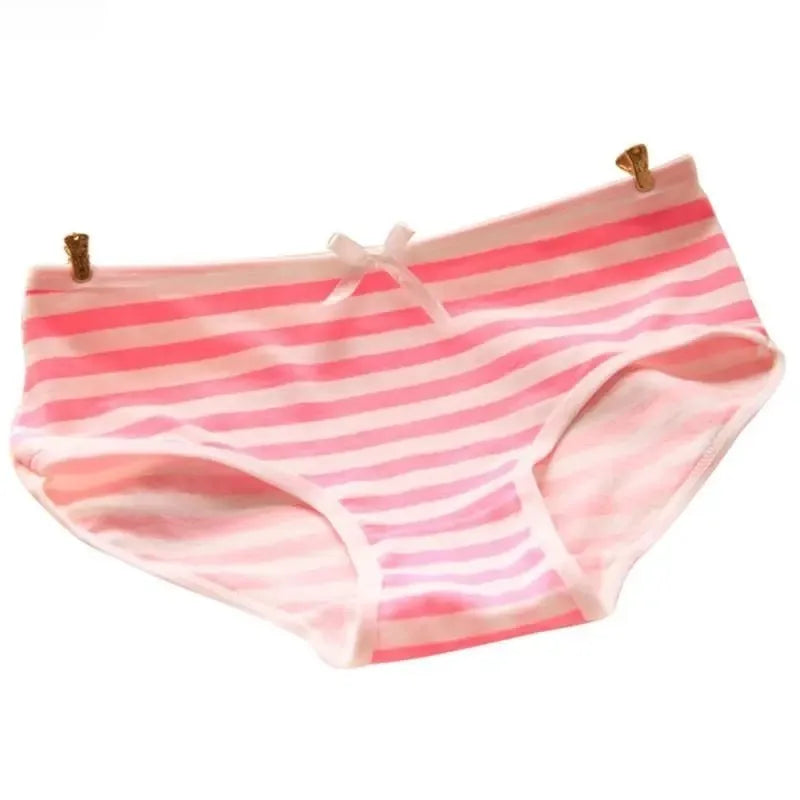 Women Cute Sexy Underwear Panties Stripes Navy Bowknot Tanga Lovely Women Panties Cotton Briefs