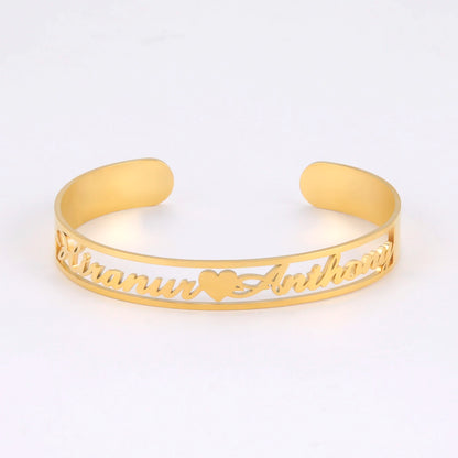Personalized Name Bracelet for Women Men Custom Jewelry Stainless Steel Customized Bangle Gold Color Arabic Name Birthday Gifts