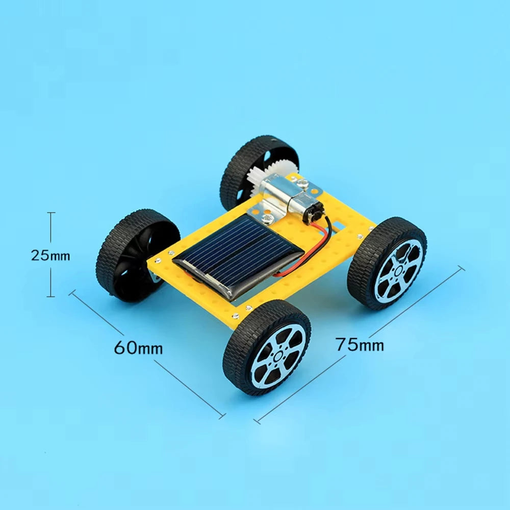 DIY Mini Solar Car Assembly Kit STEM Physics Science Experiment Educational Tech Toy Kids School Learning Project Birthday Gift