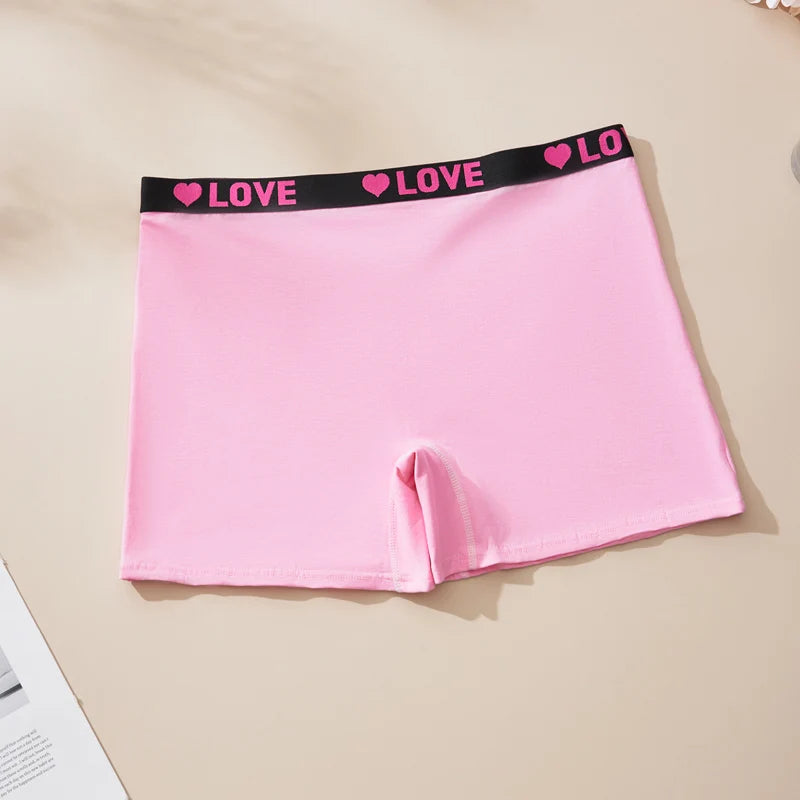 1PC FARDLY New Arrival Women's Plus Size Comfortable Heart-Print Waistband Boxer Briefs Women's Underwear Cotton High Stretch