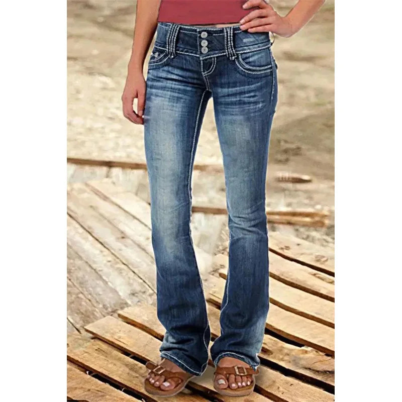 Women Pants with Low-rise Ripped Jeans Retro Fashion Trousers Korean Versatile Straight Women Wide-leg Pants Baggy Jeans Women