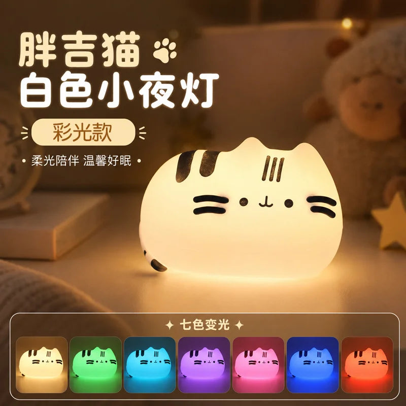 Kawaii Pusheen Night Light Desk Accessories Reading Light Table Lamp Glow in The Dark Christmas Gift Party Favor