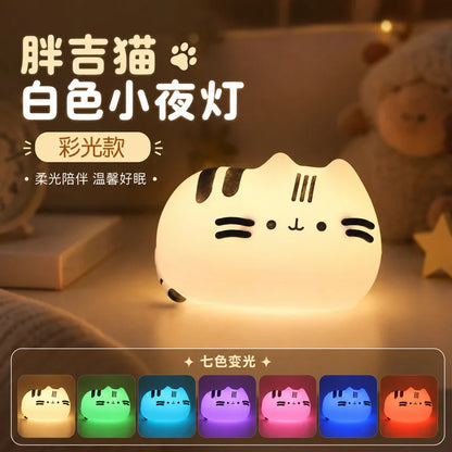 Kawaii Pusheen Night Light Desk Accessories Reading Light Table Lamp Glow in The Dark Christmas Gift Party Favor