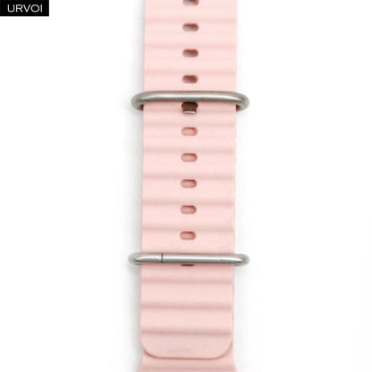 URVOI Ocean Band for Apple Watch Ultra 4 3 2 Strap Series 12 11 10 SE Sport Band for iWatch Silicone Wristband Black Buckle 49mm