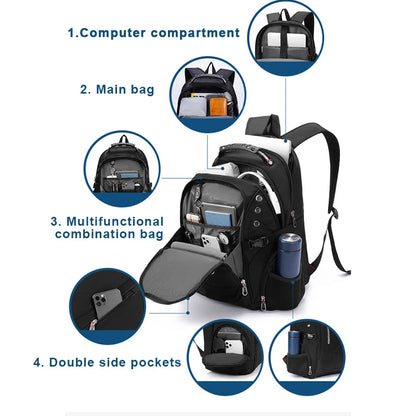 2026 Waterproof 17/20 Inch Laptop Backpack Men Airplane Travel Everyday Backpacks Women Oxford Rucksack Male School Bag Mochila