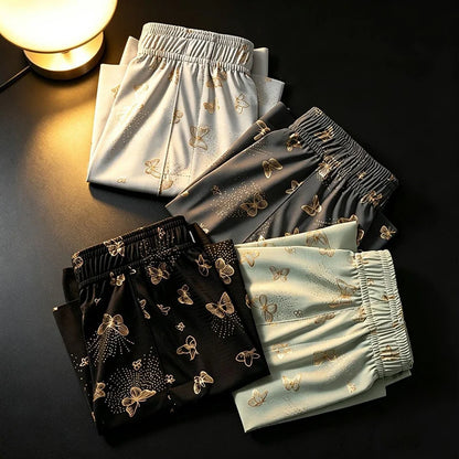 4-Piece Butterfly Print Men's Personalized Aro Pants, Loose And Breathable Casual Underwear, Men's Fashionable Boxer Shorts
