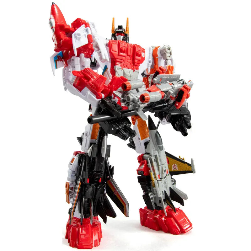 HZX 6 en 1 Devastator Haizhixing juguetes de transformación figura de acción de Anime KO G1 Robot avión vehículo de ingeniería m