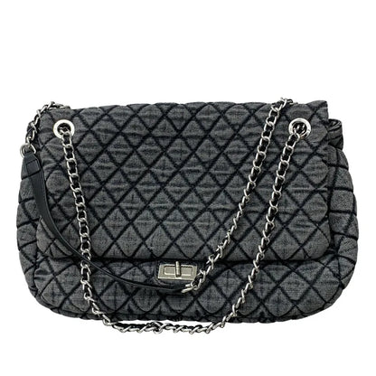 Embroidered lattice wash cloth large capacity leisure shoulder bag rhombus middle chain crossbody bag