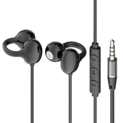 Hellodigi Wired Earphones With Microphone Ear Clip Wired Earbuds 3.5mm/Type-C Plug for PC Laptop iPhone 15 Samsung HIFI Earsets