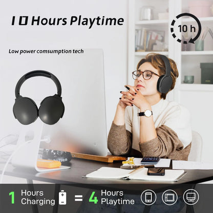 9D Surround Sound Wireless Bluetooth Headphones Deep Bass Headset Sports Gaming Earphones Noise Reduction Music Player In HD Mic