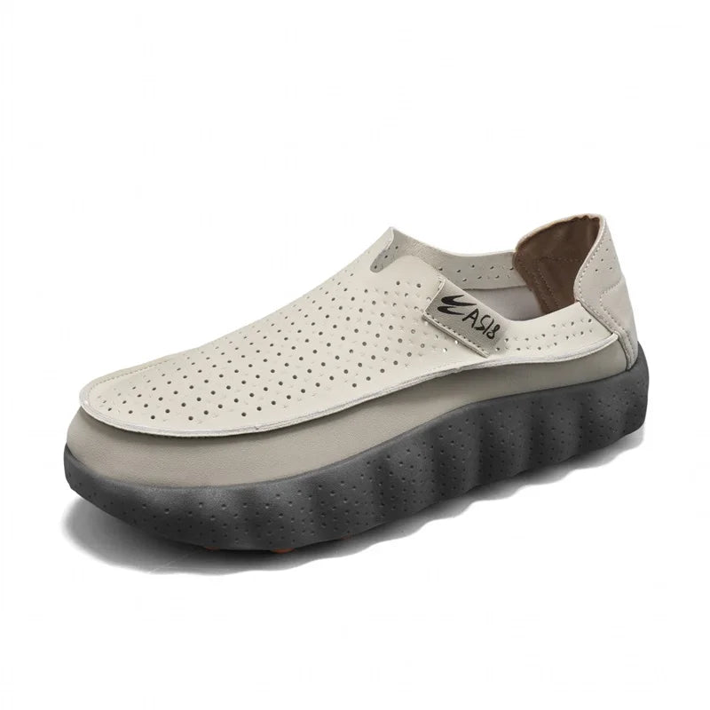 Fashion Men's Casual Shoes Outdoor Non-slip Walking Footwear Comfortable Loafers Thick-soled Leather Platform Driving Shoes