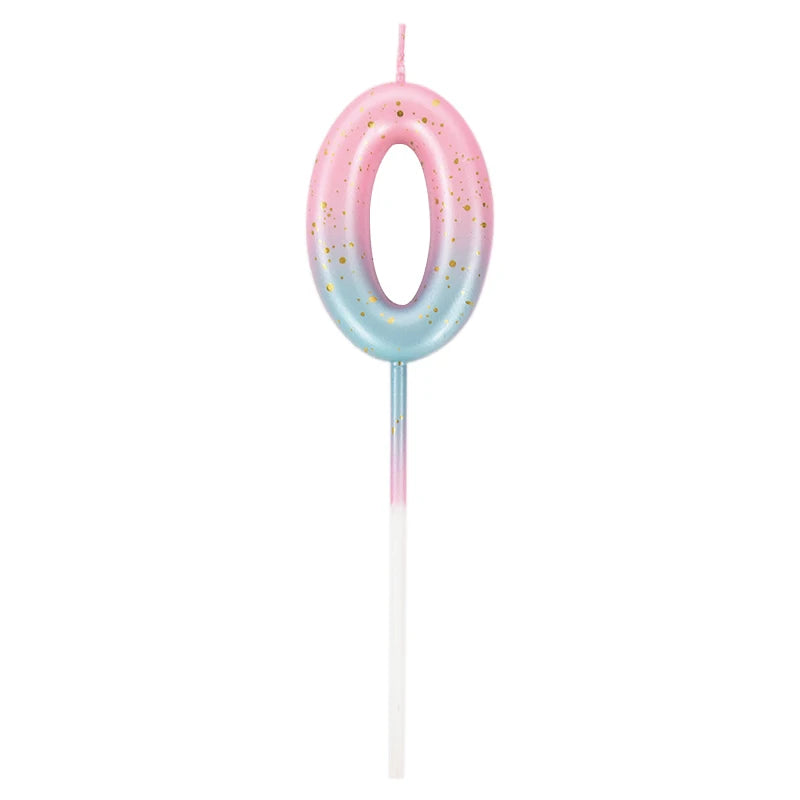 Gradient Cake Candles 0-9 Number Cake Topper Ins Birthday Cakes Toppers Birthdays Party Cupcake Decoration DIY Baking Supplies