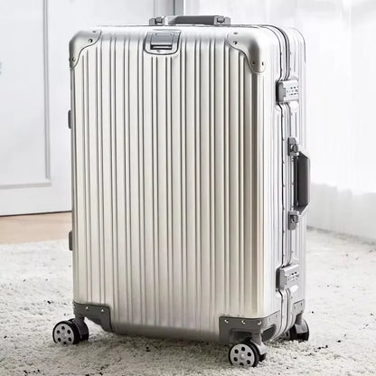 100% Aluminum-Magnesium Alloy Suitcases 20/24/26/29 Inch Lightweight Spinner Luggage TSA Lock Durable Travel Bag
