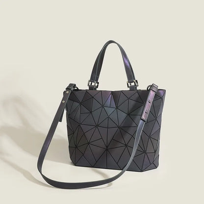 Luminous Spring and Summer New Women's Bag, Geometric Rhombus Bucket Bag, Fashionable and Versatile Handbag, Large Capacity Shoulder Crossbody Bag