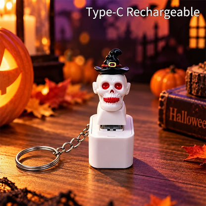 Glowing Sound Key Cap Keychain Halloween Pumpkin Ghost Witch Press Keyring Christmas Santa Snowman Pendant Party Favor