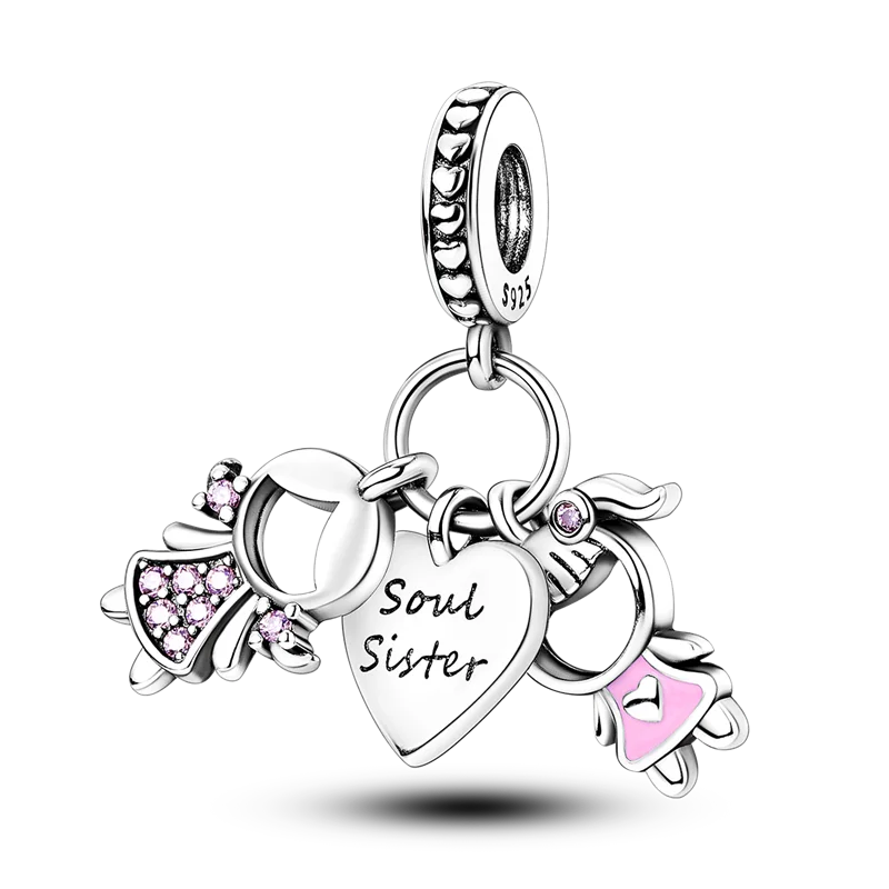 2026 Hot Sale Charms Bead 925 Sterling Silver Pink Butterfly Luminous Firefly Dangle Fit Bangle Bracelet Necklace DIY Jewelry