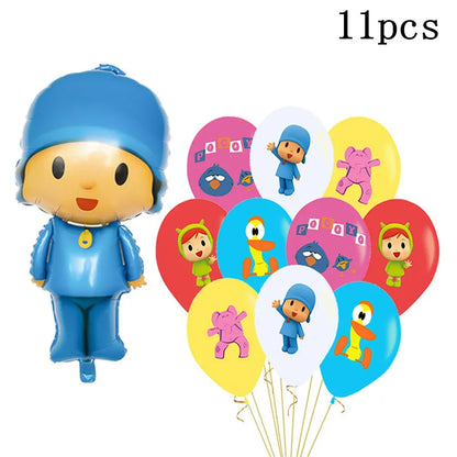 Pocoyoed Foil Air Balloons Eily Pato Latex Ballons Elephant PP Party Happy Birthday Banner Baby Shower Decoration Kids Boys Toys