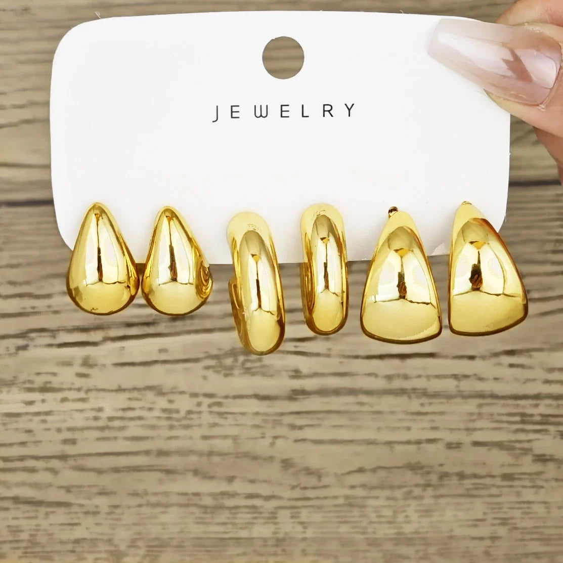 6Pcs/set Stainless Steel Crystal Zirconia Hoop Earring for Women Metal Circle Geometric Cartilage Piercing Earrings Set Jewelry