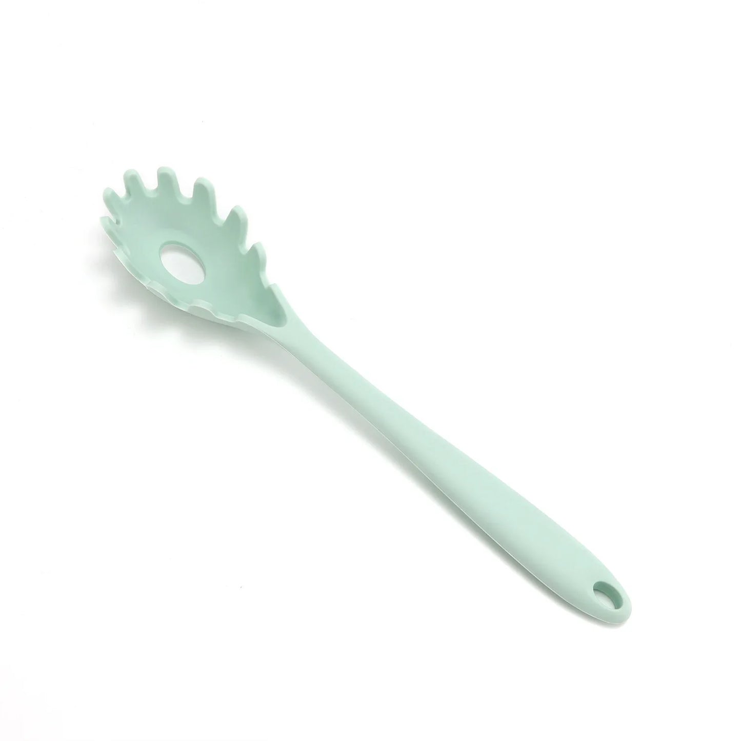 11.2 inch Pasta Fork Premium Silicone Spaghetti Strainer Heat Resistant Noodle Spoon Server Food Grade Kitchen Cooking Tools