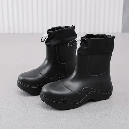 2025 New Women Rain Boots Autumn Platform Shoes Waterproof Kitchen Shoes Comfortable Female Ankle Boot EVA Windproof Women Boots