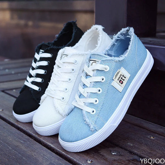 Women's Canvas Sneakers | Lace-Up Platform Flats | Everyday Casual Wear