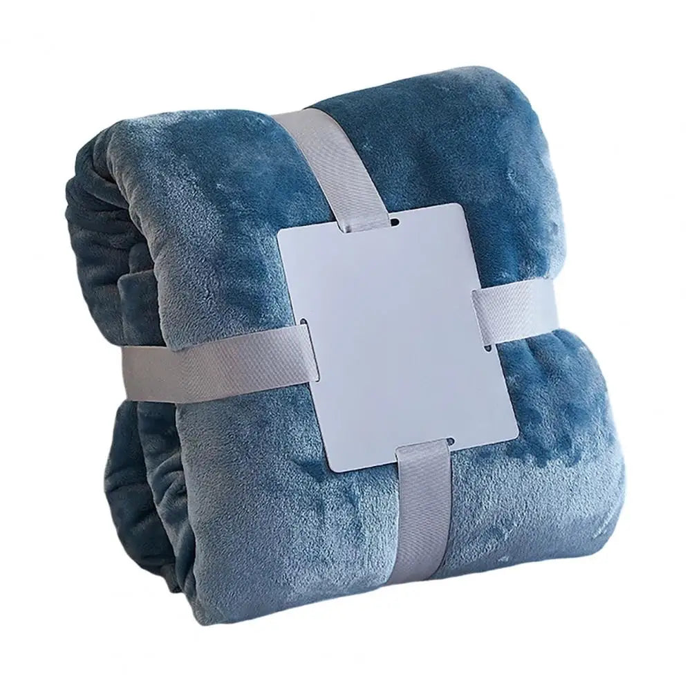 Durable Blanket Solid Color Flannel Throw Blanket Lightweight Plush Bed Cover Soft Fuzzy Sofa Blanket for Cozy Nap Sleeping