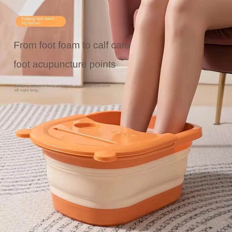 Foldable Foot Bath Tub with Massage Feature for Home Spa and Relaxation Therapy
